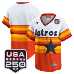 Nike Houston Astros Blank Rainbow gold nike With 250 America Patch Jersey