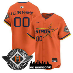 Nike Houston Astros Custom Orange 2025 City Stitched MLB Jersey