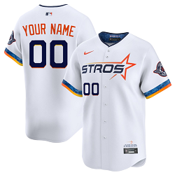 Nike Houston Astros Custom White 2025 City Stitched MLB Jersey
