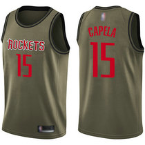 Nike Houston Rockets #15 Clint Cepela Green Game Salute to Service NBA Jersey