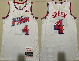 Nike Houston Rockets #4 Jalen Green White 2024 City With Advertising Authentic Stitched NBA jersey