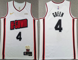 Nike Houston Rockets #4 Jalen Green White City With Advertising Stitched NBA Jersey