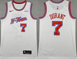 Nike Houston Rockets #7 Kevin Durant White City With Advertising Jersey