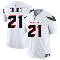 Nike Houston Texans #21 Nick Chubb White White naumber Stitched NFL Jersey