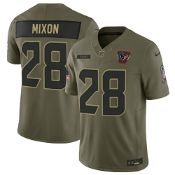 Nike Houston Texans #28 Joe Mixon Olive 2025 Salute To Service Stitched Football Jersey