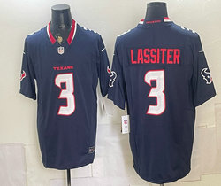 Nike Houston Texans #3 Kamari Lassiter Navy White Number Vapor Stitched NFL Jersey