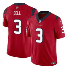 Nike Houston Texans #3 Tank Dell Red 2023 F.U.S.E Authentic Stitched NFL Jersey