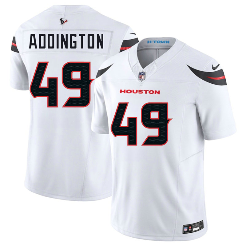 Nike Houston Texans #49 Tucker Addington White Vapor Untouchable Authentic Stitched NFL Jersey