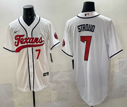 Nike Houston Texans #7 C.J. Stroud Black White Joint Authentic Stitched baseball jersey