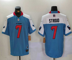 Nike Houston Texans #7 C.J. Stroud Blue white F.U.S.E throwback NFL Jersey