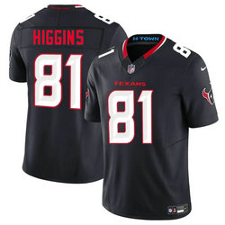 Nike Houston Texans #81 Jayden Higgins Navy 2025 Draft Authentic Stitched NFL Jersey