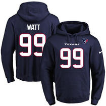 Nike Houston Texans #99 J.J. Watt Navy Blue Name & Number Pullover NFL Hoodie