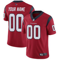 Nike Houston Texans Custom Red Vapor Untouchable With Team Patch Authentic Stitched NFL Jersey