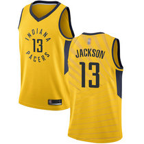 Nike Indiana Pacers #13 Mark Jackson Gold Game Authentic Stitched NBA Jersey