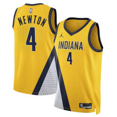Nike Indiana Pacers #4 Tristen Newton Yelllow 2024 Draft Statement Edition Stitched Basketball Jersey