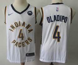Nike Indiana Pacers #4 Victor Oladipo White Game With Advertising Authentic Stitched NBA Jersey