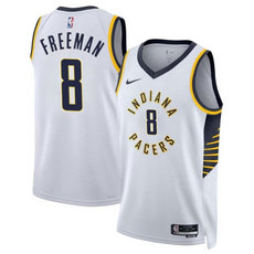 Nike Indiana Pacers #8 Enrique Freeman White 2024 Draft Association Edition Stitched Basketball Jersey