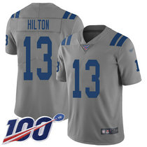 Nike Indianapolis Colts #13 T.Y. Hilton With NFL 100th Season Patch Grey Inverted Legend Vapor Untouchable Authentic Stitched NFL Jersey