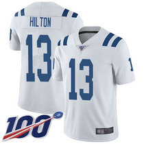 Nike Indianapolis Colts #13 T.Y. Hilton With NFL 100th Season Patch White Vapor Untouchable Authentic Stitched NFL Jersey
