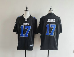 Nike Indianapolis Colts #17 Daniel Jones Black Fashion Authentic Stitched NFL Jersey