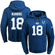 Nike Indianapolis Colts #18 Peyton Manning Royal Blue Name & Number Pullover Hoodie