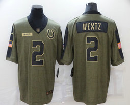Nike Indianapolis Colts #2 Carson Wentz 2021 salute to service Authentic Stitched NFL Jersey