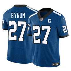 Nike Indianapolis Colts #27 Cam Bynuml Blue Throwback Authentic Stitched NFL Jersey
