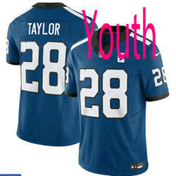 Nike Indianapolis Colts #28 Jonathan Taylor Blue Throwback Authentic Stitched NFL Jersey