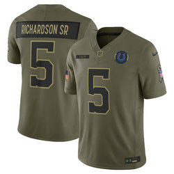 Nike Indianapolis Colts #5 Anthony Richardson Olive 2025 Salute To Service Stitched Football Jersey
