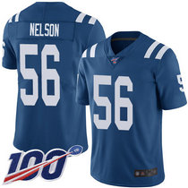 Nike Indianapolis Colts #56 Quenton Nelson With NFL 100th Season Patch Blue Vapor Untouchable Authentic Stitched NFL Jersey