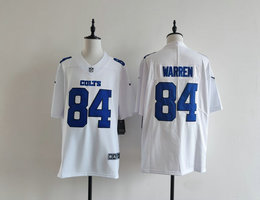 Nike Indianapolis Colts #84 Tyler Warren White Fashion Authentic Stitched NFL Jersey