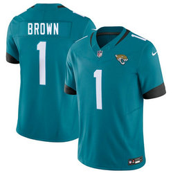 Nike Jacksonville Jaguars #1 Montaric Brown Teal 2026 Draft Authentic Stitched NFL Jersey