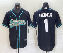 Nike Jacksonville Jaguars #1 Travis Etienne Jr Black Joint Authentic Stitched baseball jersey