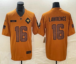Nike Jacksonville Jaguars #16 Trevor Lawrence 2023 Brown Salute To Service Authentic Stitched NFL Jersey