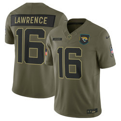Nike Jacksonville Jaguars #16 Trevor Lawrence Olive 2025 Salute To Service Stitched Football Jersey