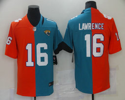 Nike Jacksonville Jaguars #16 Trevor Lawrence Orange Green Vapor Untouchable Limited Jersey