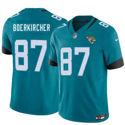 Nike Jacksonville Jaguars #87 Nate Boerkircher Teal 2026 Draft Authentic Stitched NFL Jersey
