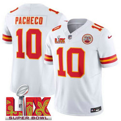Nike Kansas City Chiefs #10 Isiah Pacheco White 24-25 Super Bowl LIX Vapor Untouchable Jersey
