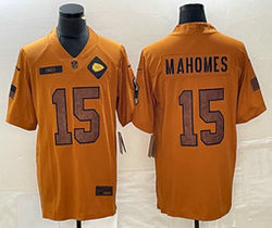 Nike Kansas City Chiefs #15 Patrick Mahomes 2023 Brown Salute To Service Authentic Stitched NFL Jersey