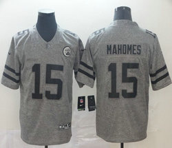 Nike Kansas City Chiefs #15 Patrick Mahomes Gray Gridiron Vapor Untouchable Authentic Stitched NFL Jersey