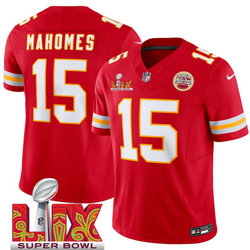 Nike Kansas City Chiefs #15 Patrick Mahomes Red 24-25 Super Bowl LIX Vapor Untouchable Jersey