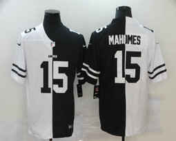 Nike Kansas City Chiefs #15 Patrick Mahomes White and Black Authentic stitched NFL jersey