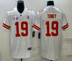 Nike Kansas City Chiefs #19 Kadarius Toney White Vapor Untouchable With 2024 Super Bowl (LVIII ) patch Jersey