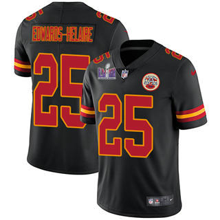 Nike Kansas City Chiefs #25 Clyde Edwards-Helaire Black Vapor Untouchable With 2024 Super Bowl (LVIII ) patch Jersey