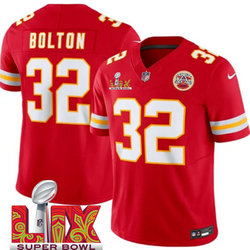 Nike Kansas City Chiefs #32 Nick Bolton Red 24-25 Super Bowl LIX Vapor Untouchable Jersey