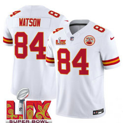 Nike Kansas City Chiefs #84 Justin Watson White 24-25 Super Bowl LIX Vapor Untouchable Jersey