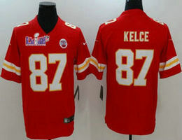 Nike Kansas City Chiefs #87 Travis Kelce Red Vapor Untouchable With 2024 Super Bowl (LVIII ) patch Jersey