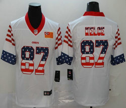 Nike Kansas City Chiefs #87 Travis Kelce White Throwback flag Authentic Stitched NFL Jersey