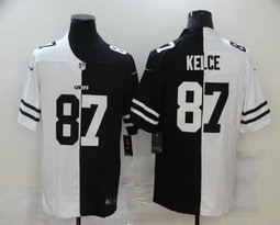 Nike Kansas City Chiefs #87 Travis Kelce White and Black Authentic Stitched NFL Jersey