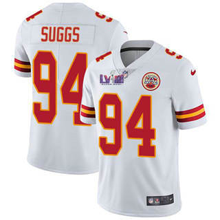 Nike Kansas City Chiefs #94 Terrell Suggs White Vapor Untouchable With 2024 Super Bowl (LVIII ) patch Jersey